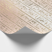 Egyptische Hieroglyphs Gold Foxier Roos Gold Blush Cadeaupapier (Hoek)