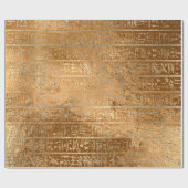 Egyptische Hieroglyphs Gold Grass Metallic Stripes Cadeaupapier (Vlak)