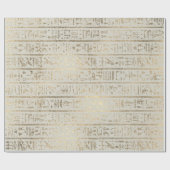 Egyptische Hieroglyphs Gold Pastel Creamy Grey Cadeaupapier (Vlak)