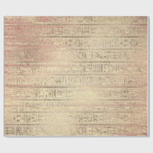 Egyptische Hieroglyphs GoldFoxier Blush Roos Wood Cadeaupapier (Vlak)