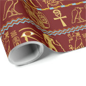 Egyptische Hieroglyphs oog van paardensymbolen Cadeaupapier (Rol Hoek)