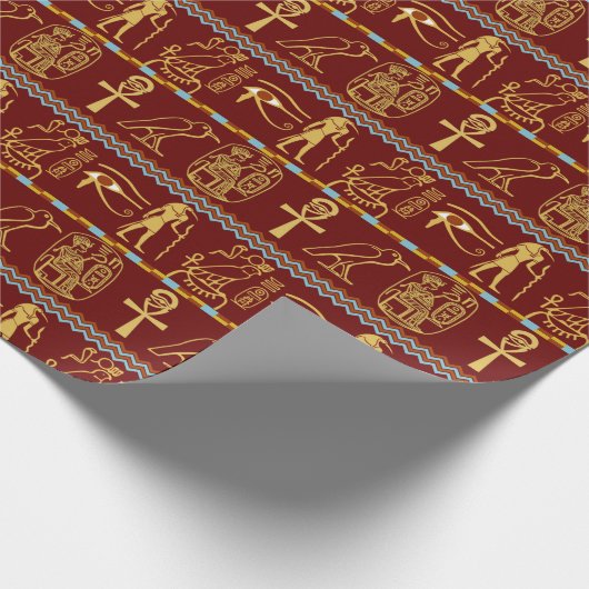 Egyptische Hieroglyphs oog van paardensymbolen Cadeaupapier (Hoek)