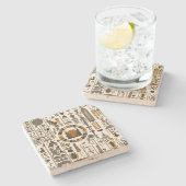 Egyptische Hieroglyphs Stenen Onderzetter (Zijkant)