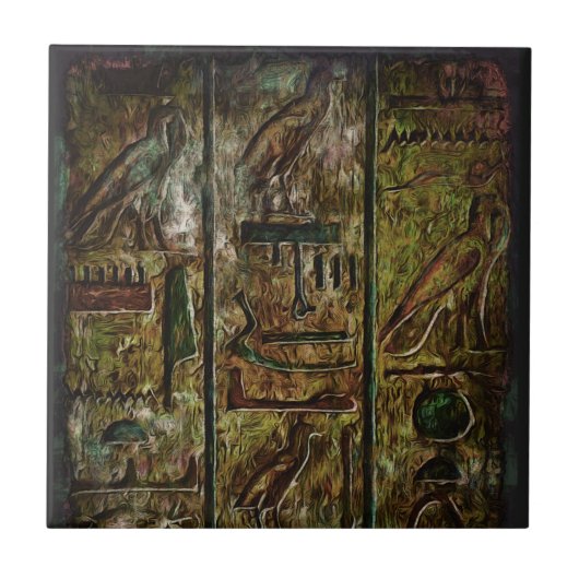 Egyptische Hieroglyphs Symbols Art Tegeltje (Voorkant)
