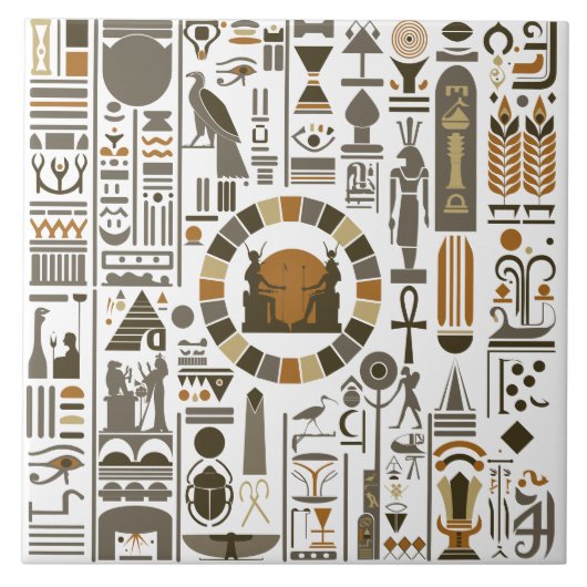 Egyptische Hieroglyphs Tegeltje (Voorkant)