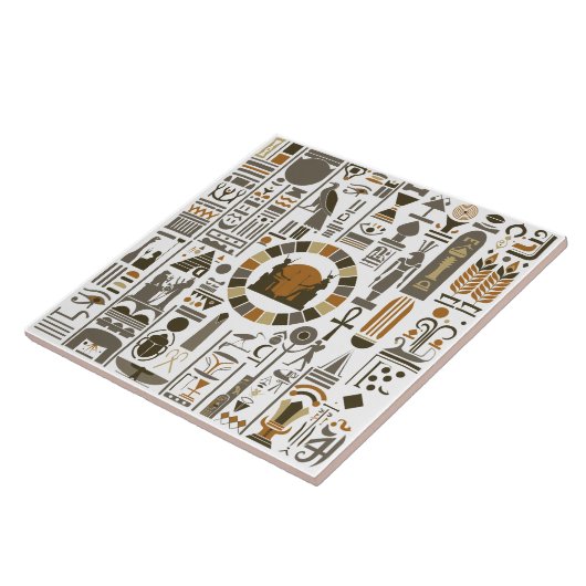 Egyptische Hieroglyphs Tegeltje (Zijkant)