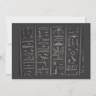 Egyptische Hieroglyphs - uitnodiging