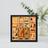 Egyptische Hieroglyphs Uitnodiging voor details va (Staand voorkant)