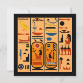 Egyptische Hieroglyphs Uitnodiging voor details va (Voorkant)