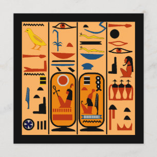 Egyptische Hieroglyphs Uitnodiging voor details va