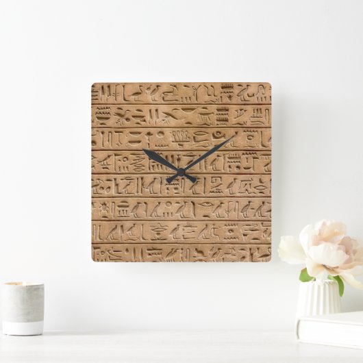 Egyptische Hieroglyphs Vierkante Klok (Huis)