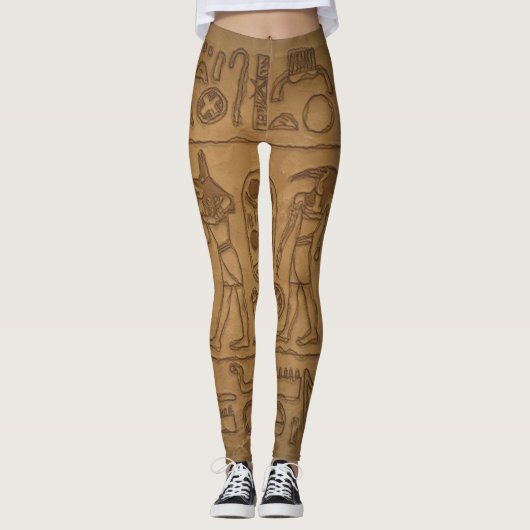 Egyptische Hieroglypische Kunst Leggings (Voorkant)