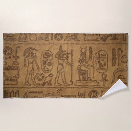 Egyptische Hieroglypische Kunst Strandlaken (Voorkant)