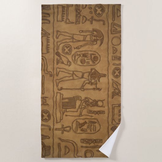 Egyptische Hieroglypische Kunst Strandlaken (Voorkant)