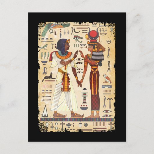 Egyptische Hieroglypische Muurcultuur in Egypte Briefkaart (Voorkant)