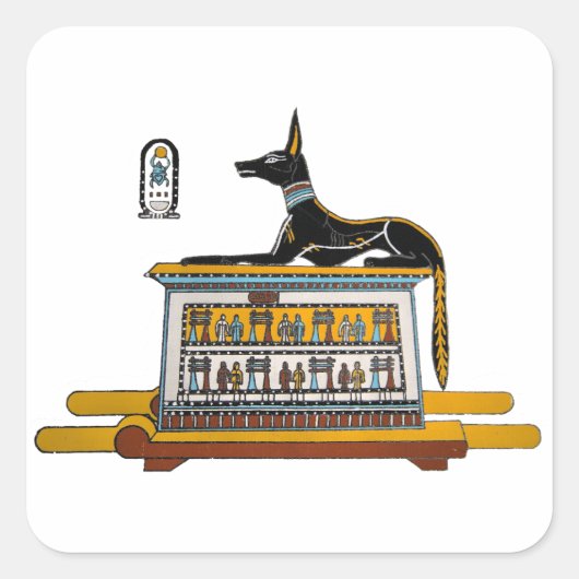 Egyptische hond vierkante sticker (Voorkant)
