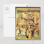 Egyptische hooggeplaatste spoordruk Briefkaart (Voorkant / Achterkant)