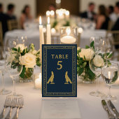 Egyptische Horus & Hiërogliefen – Bewerkbaar Kaart