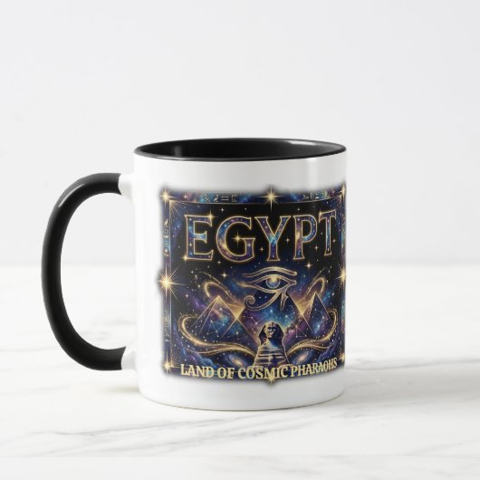 Egyptische Horus Oog Kosmische Piramide Kunst Mok (Links)