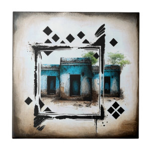 Egyptische hutten bauhaus tegeltje