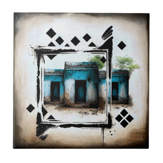 Egyptische hutten bauhaus tegeltje