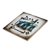 Egyptische hutten bauhaus tegeltje (Zijkant)