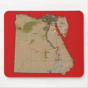 Egyptische kaart Mousepad Muismat