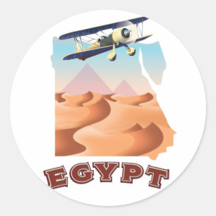  Egyptische kaart reisposter Ronde Sticker