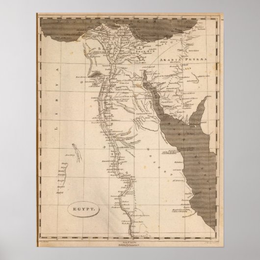 Egyptische kaart van Arrowsmith Poster (Voorkant)