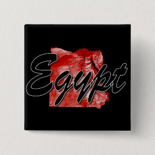 Egyptische kaart vierkante button 5,1 cm