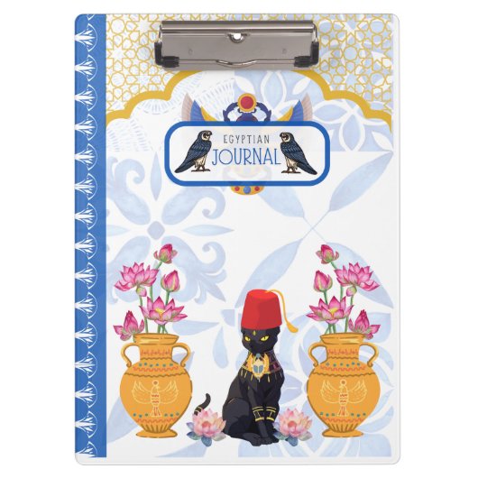 Egyptische kat Basha met faronische erfenis Klembord (Voorkant)