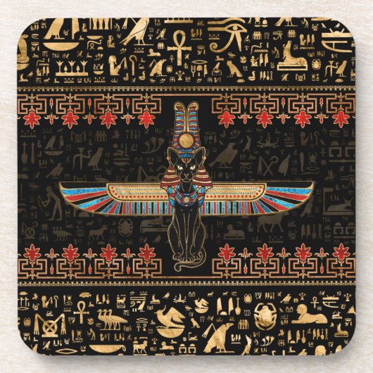 Egyptische kat - Bastet Bier Onderzetter (Voorkant)