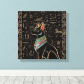 Egyptische kat - Bastet Canvas Afdruk (Insitu (Houten vloer))