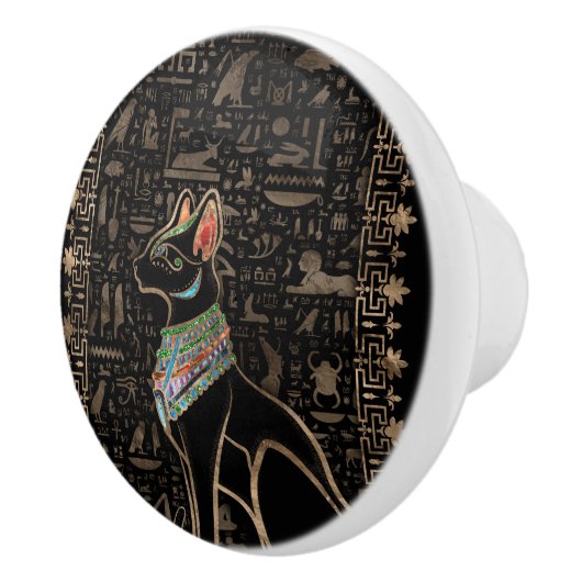 Egyptische kat - Bastet Keramische Knop (Rechts)