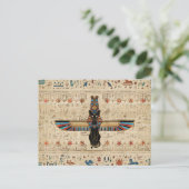 Egyptische kat - Bastet op papyrus Briefkaart (Staand voorkant)