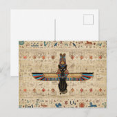 Egyptische kat - Bastet op papyrus Briefkaart (Voorkant / Achterkant)
