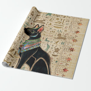 Egyptische kat - Bastet op papyrus Cadeaupapier