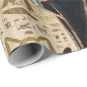 Egyptische kat - Bastet op papyrus Cadeaupapier (Rol Hoek)