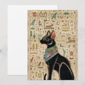 Egyptische kat - Bastet op papyrus Feestdagenkaart (Voorkant / Achterkant)