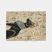 Egyptische kat - Bastet op papyrus Fleece Deken (Voorkant (Horizontaal))