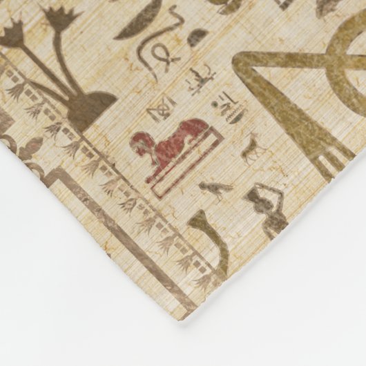 Egyptische kat - Bastet op papyrus Fleece Deken (Hoek)