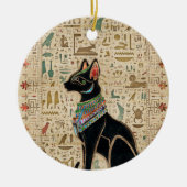 Egyptische kat - Bastet op papyrus Keramisch Ornament (Voorkant)