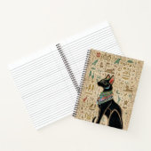 Egyptische kat - Bastet op papyrus Notitieboek (Binnen)