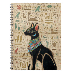 Egyptische kat - Bastet op papyrus Notitieboek