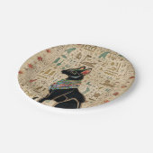 Egyptische kat - Bastet op papyrus Papieren Bordje (Gekanteld)