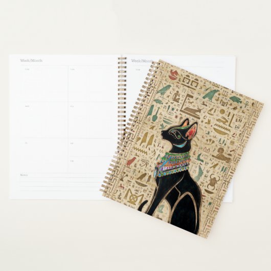 Egyptische kat - Bastet op papyrus Planner (Display)