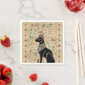 Egyptische kat - Bastet op papyrus Servet (Insitu)