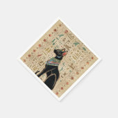 Egyptische kat - Bastet op papyrus Servet (Hoek)