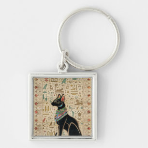 Egyptische kat - Bastet op papyrus Sleutelhanger