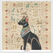 Egyptische kat - Bastet op papyrus Sticker (Vel)